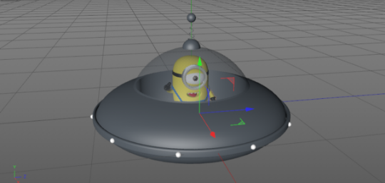 如何利用C4D制作小黄人飞碟模型-33