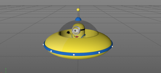 如何利用C4D制作小黄人飞碟模型-33