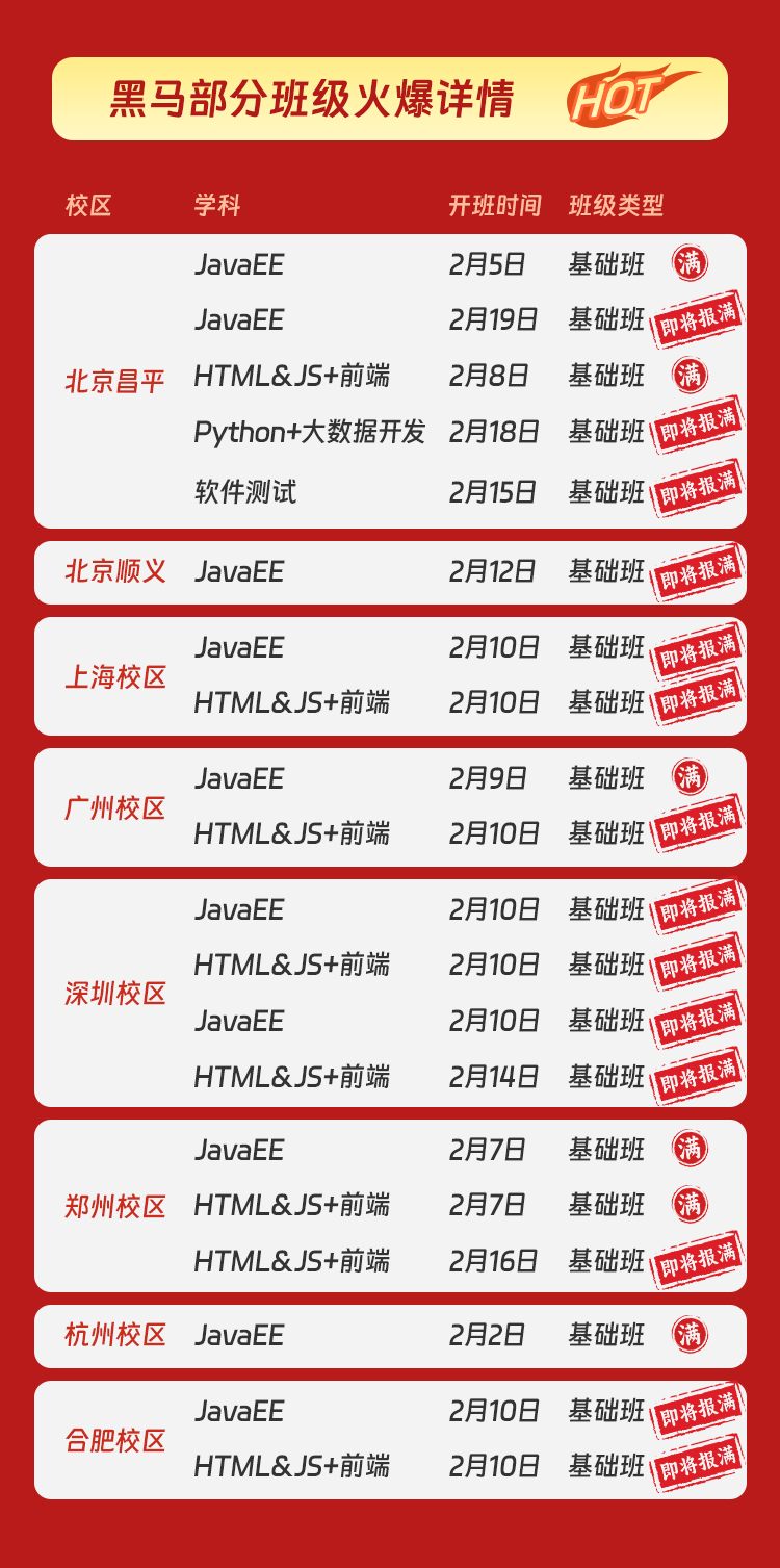 快连程序员部分班级已报满